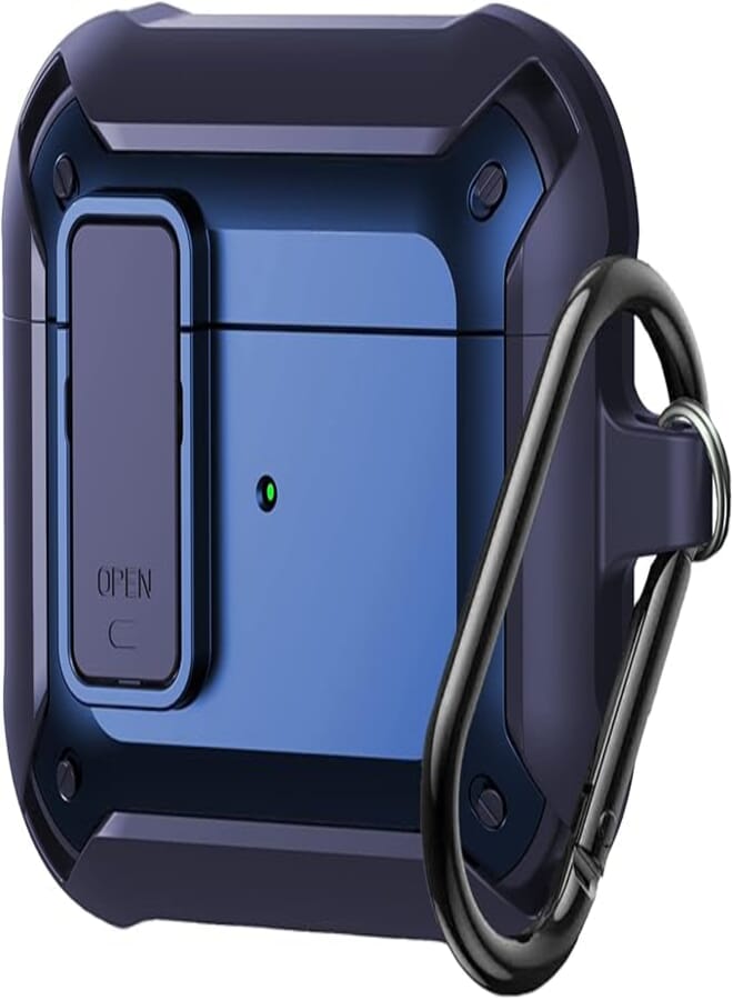 Olytop Airpods 3 Case Cover 2021, [Secure Lock] Armor Full-Body Rugged Air Pod 3 Generation Protective Case Shockproof Cover Men Women with Keychain for Apple Airpods 3rd Generation Case-Blue